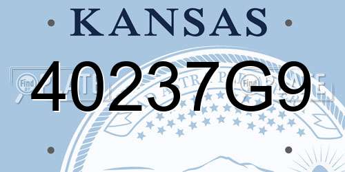 40237G9 Kansas License Plate