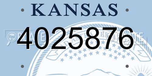 4025876 Kansas License Plate