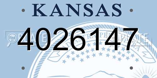 4026147 Kansas License Plate