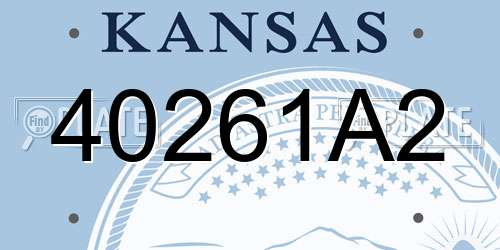 40261A2 Kansas License Plate