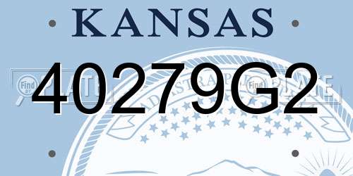 40279G2 Kansas License Plate