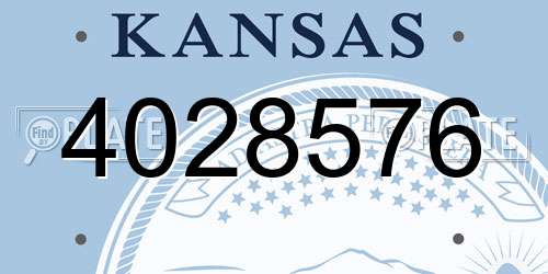 4028576 Kansas License Plate