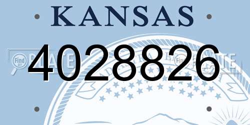 4028826 Kansas License Plate