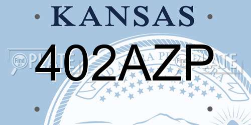 402AZP Kansas License Plate