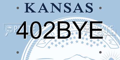 402BYE Kansas License Plate