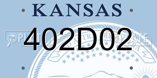 402D02 Kansas License Plate