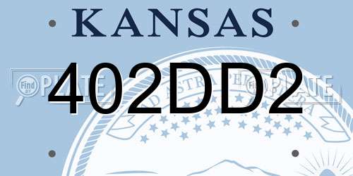 402DD2 Kansas License Plate