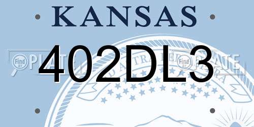 402DL3 Kansas License Plate