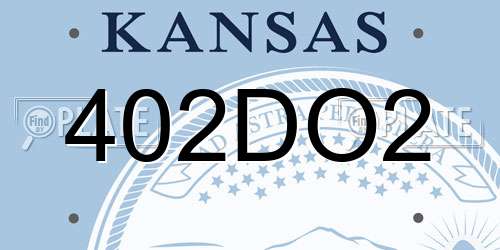 402DO2 Kansas License Plate