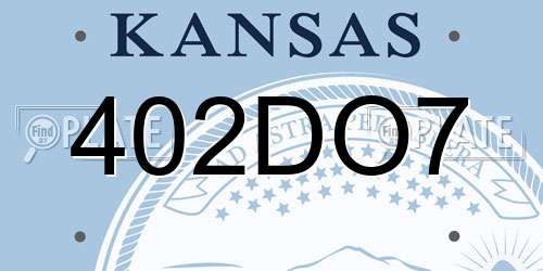 402DO7 Kansas License Plate