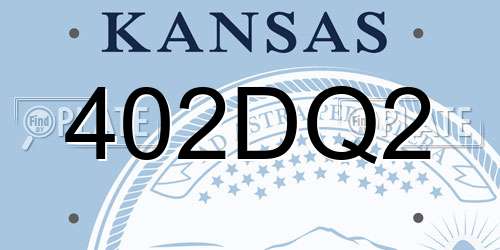 402DQ2 Kansas License Plate