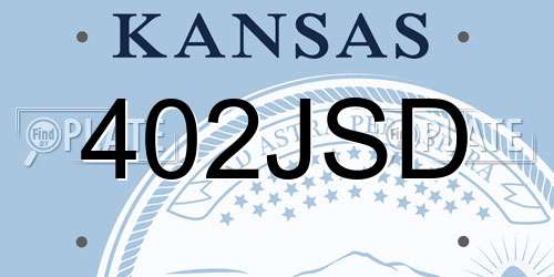 402JSD Kansas License Plate