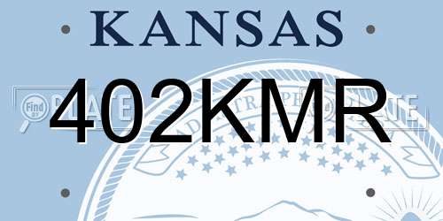 402KMR Kansas License Plate