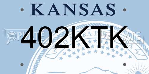 402KTK Kansas License Plate