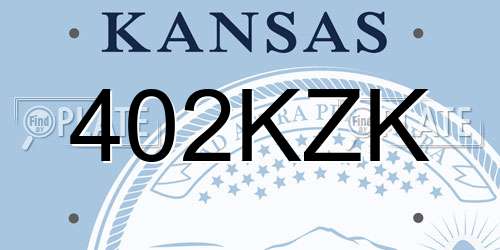 402KZK Kansas License Plate