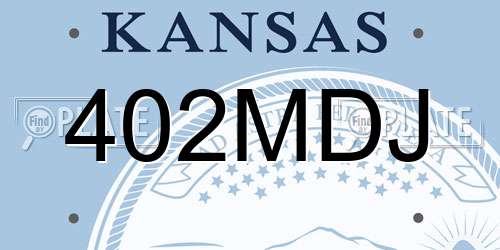 402MDJ Kansas License Plate