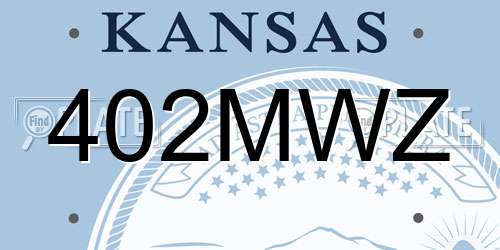 402MWZ Kansas License Plate