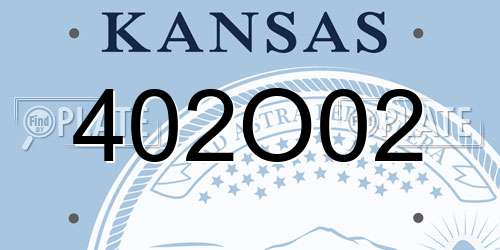 402O02 Kansas License Plate