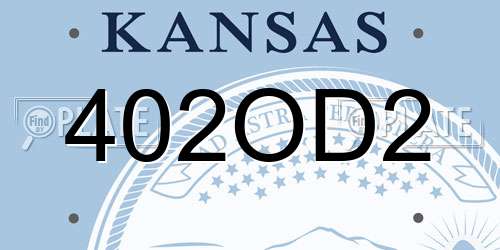 402OD2 Kansas License Plate