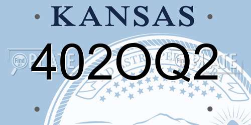 402OQ2 Kansas License Plate