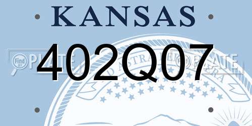402Q07 Kansas License Plate