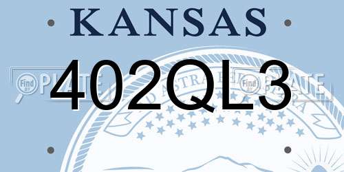 402QL3 Kansas License Plate