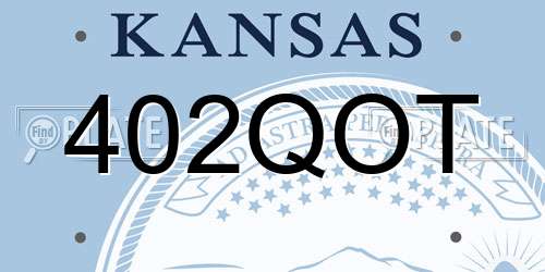 402QOT Kansas License Plate