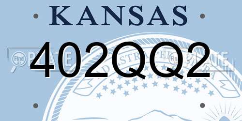 402QQ2 Kansas License Plate