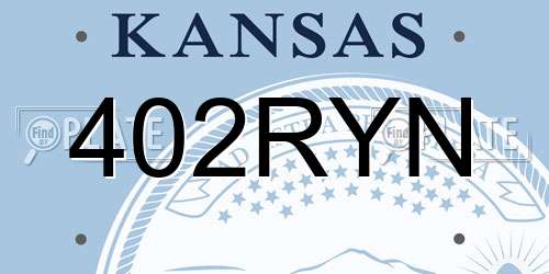 402RYN Kansas License Plate