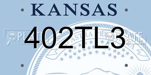 402TL3 Kansas License Plate