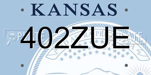 402ZUE Kansas License Plate