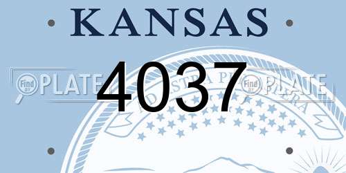 4037 Kansas License Plate