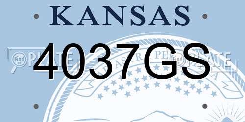 4037GS Kansas License Plate