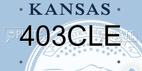 403CLE Kansas License Plate