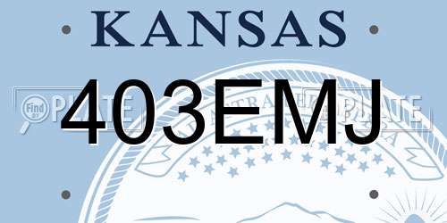 403EMJ Kansas License Plate