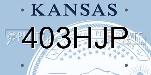 403HJP Kansas License Plate