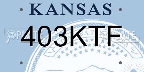 403KTF Kansas License Plate