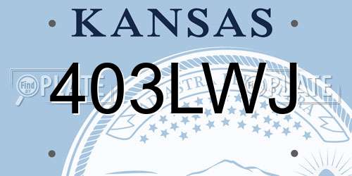 403LWJ Kansas License Plate