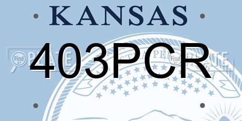 403PCR Kansas License Plate
