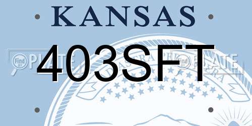 403SFT Kansas License Plate