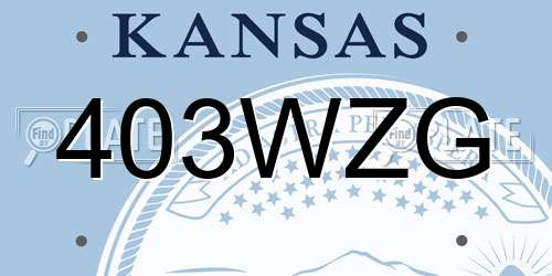 403WZG Kansas License Plate