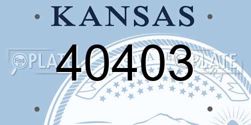 40403 Kansas License Plate