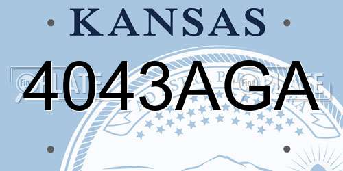 4043AGA Kansas License Plate