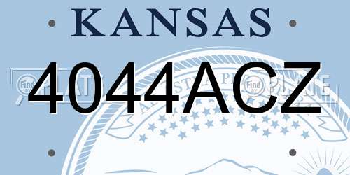 4044ACZ Kansas License Plate