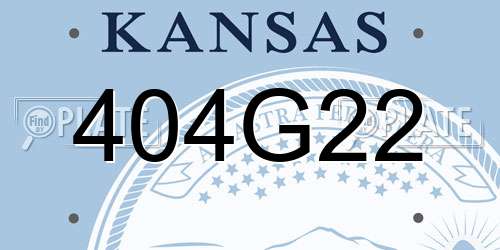 404G22 Kansas License Plate
