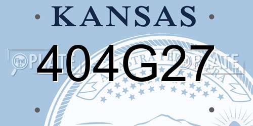 404G27 Kansas License Plate