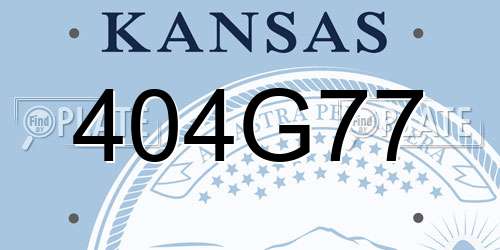 404G77 Kansas License Plate