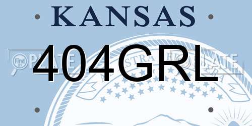 404GRL Kansas License Plate