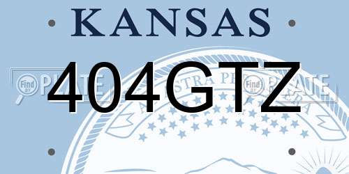404GTZ Kansas License Plate