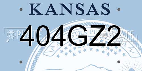 404GZ2 Kansas License Plate